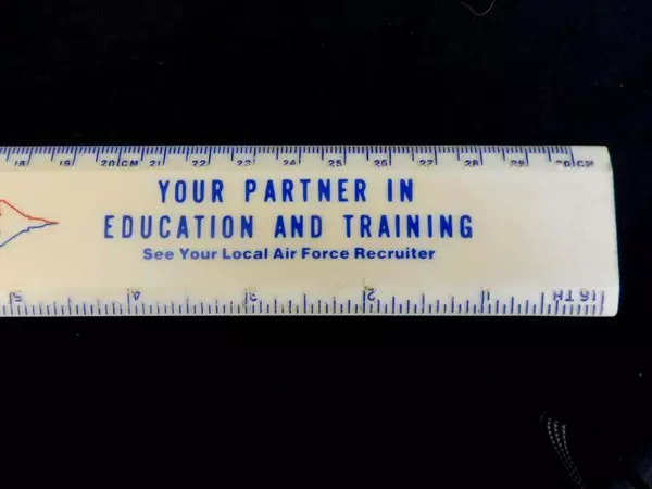 Vintage 12" Westcott Air Force Ruler with Metric Conversion Table