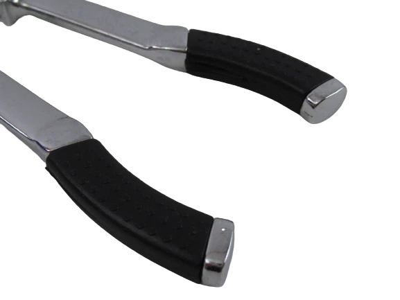 Chrome Handheld Nutcracker with Silicone Grip - Pre-Owned Kitchen Tool