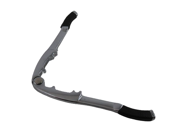 Chrome Handheld Nutcracker with Silicone Grip - Pre-Owned Kitchen Tool