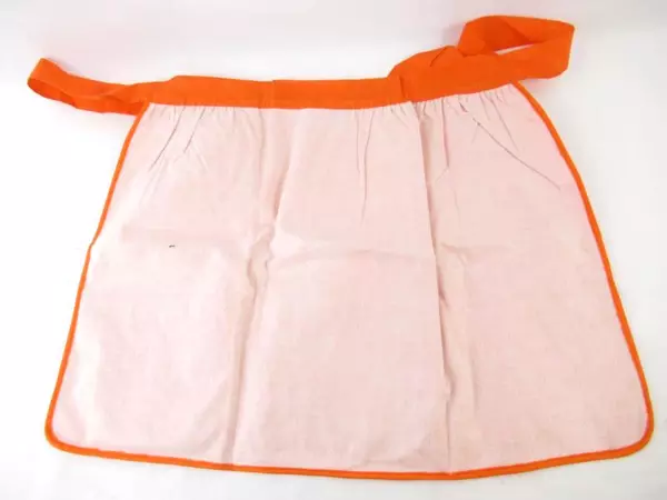 Bright Orange Easy Clean Kitchen Apron Set with Mitts & Potholders - Pre-Owned