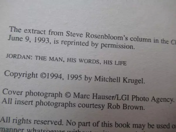 Jordan: The Man His Words His Life by Mitchell Krugel, 1995 St. Martin's