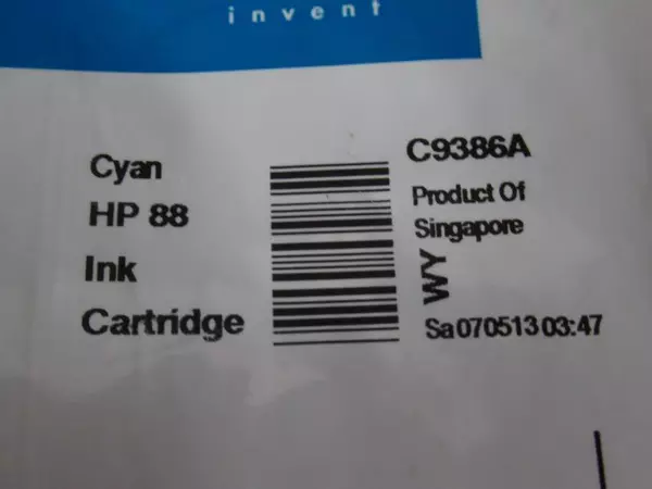HP 88 Cyan Ink Cartridge C9386A Sealed - Expired 07/2013