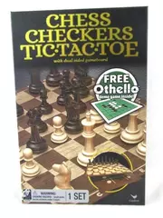 Chess Checkers Tic Tac Toe Dual-Sided Gameboard Set - Sealed Cardinal LTD