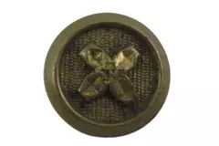 Vintage Brass Shank Button 4 Petal Flower 0.5" Collectible Textured Design