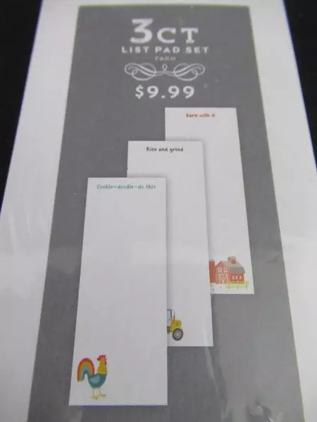 Bella Bug 3 Ct Farm List Pad Set Rooster Tractor Barn - Sealed