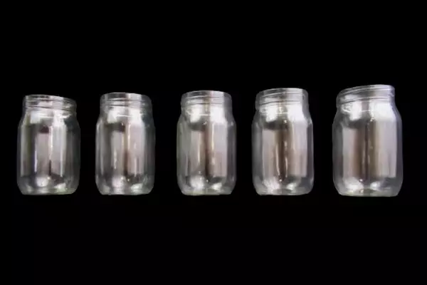Lot of 5 Clear Glass Jars Mold 2 Wedding Vases Crafts Rustic Upcycle
