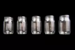 Lot of 5 Clear Glass Jars Mold 2 Wedding Vases Crafts Rustic Upcycle