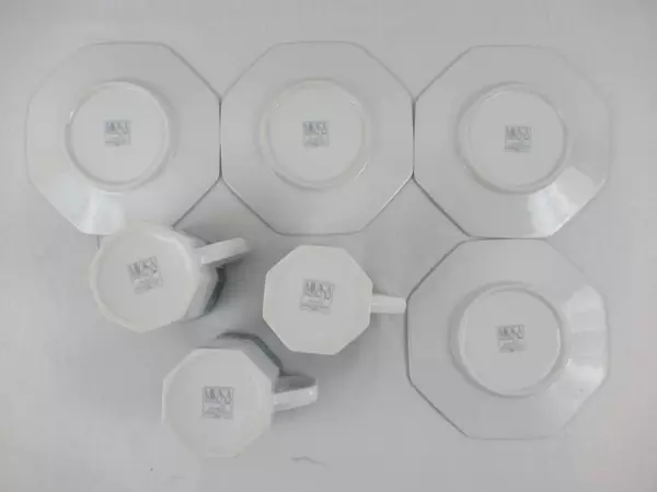 Set of 3 Vintage Mikasa Nob Hill Cups 4 Saucers Floral Fine China Octagon L5750