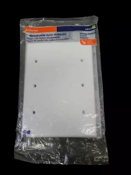 Leviton Unbreakable Nylon Wall Plate PJ33W 7"x5" - Great Condition