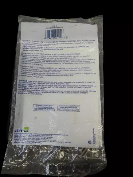 Leviton Unbreakable Nylon Wall Plate PJ33W 7"x5" - Great Condition