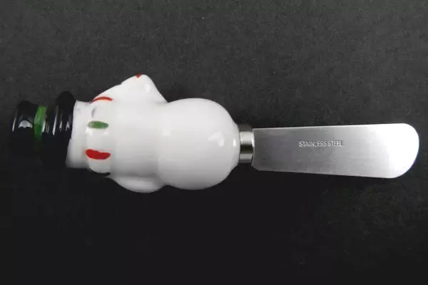 Pfaltzgraff Snowman Ceramic Tidbit Tray & Spreader Set - Hand-Painted Decor