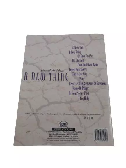 He Said He'd Do A New Thing 1997 Praise & Worship Songbook for Piano & Guitar
