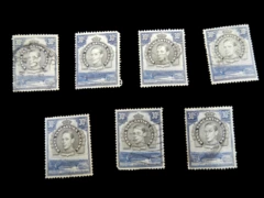 Lot of 7 King George VI Kenya Tanganyika Uganda 30c Stamps 1938-41 Used