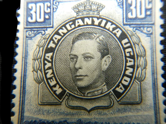 Lot of 7 King George VI Kenya Tanganyika Uganda 30c Stamps 1938-41 Used