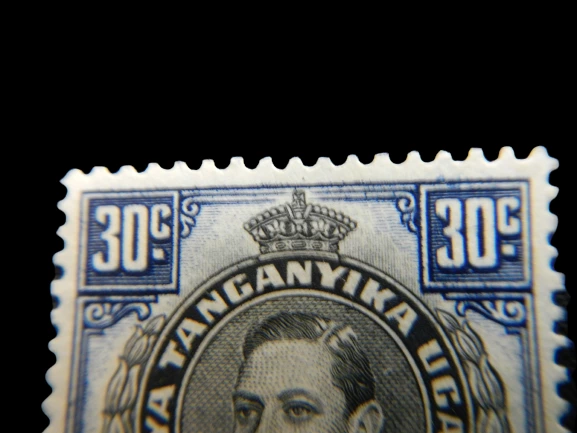 Lot of 7 King George VI Kenya Tanganyika Uganda 30c Stamps 1938-41 Used