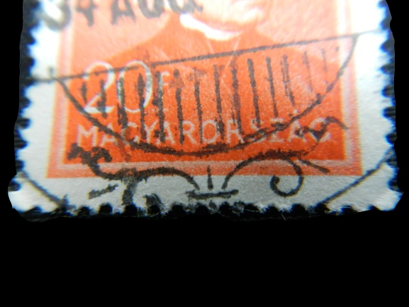 Hungary 1932 Used 20 Filler Stamp Red Square Man Jumbo Margins Collectible