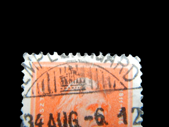 Hungary 1932 Used 20 Filler Stamp Red Square Man Jumbo Margins Collectible