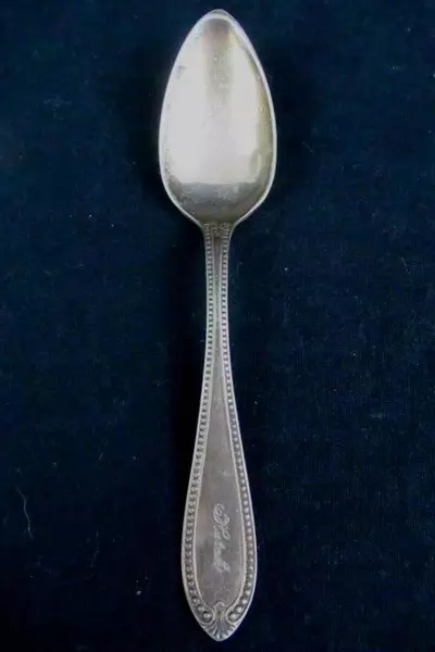 Vintage 1867 Rogers Bros A1 Silverplate Beaded Teaspoon 6" Good Condition