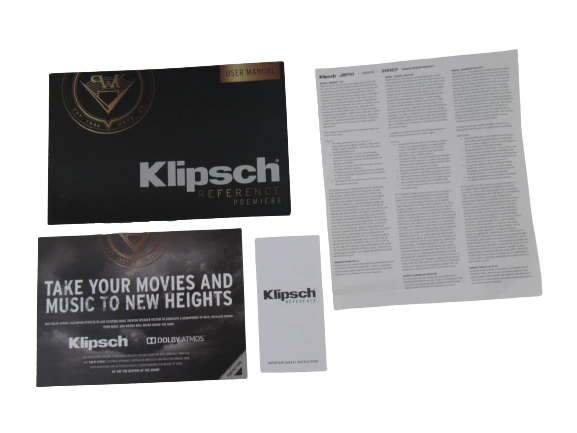 Klipsch Reference Premiere Speakers Owner's Manual Guide Pre-Owned