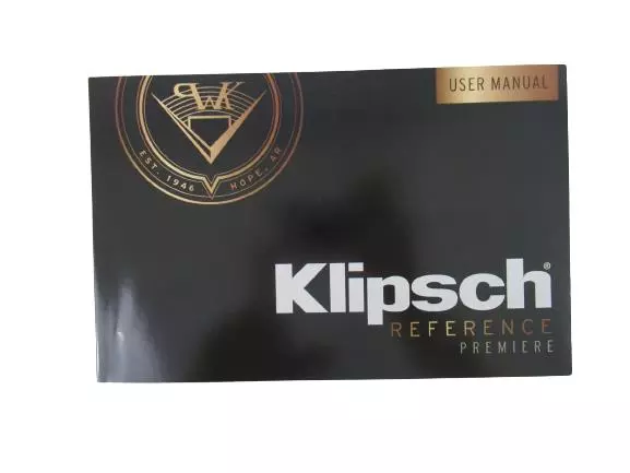 Klipsch Reference Premiere Speakers Owner's Manual Guide Pre-Owned