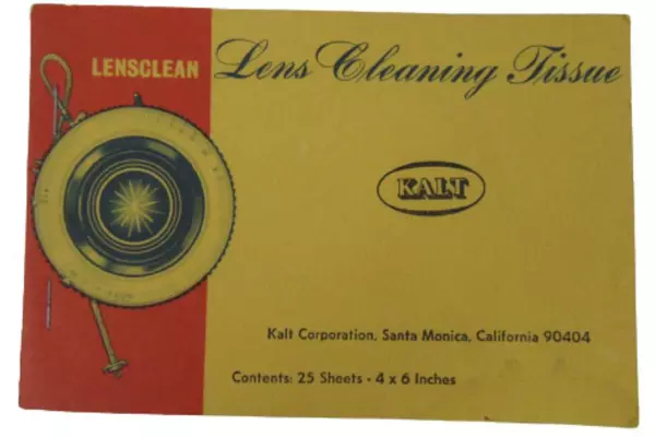 Vintage Kalt Lensclean 25 Sheets Lens Cleaning Tissue Booklet 4x6 Inches
