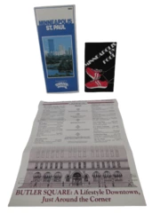 Lot of 3 Vintage 1980s Minneapolis Travel Brochures & Maps - Great Condition