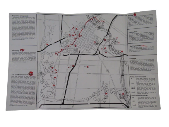 Lot of 3 Vintage 1980s Minneapolis Travel Brochures & Maps - Great Condition