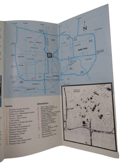 Lot of 3 Vintage 1980s Minneapolis Travel Brochures & Maps - Great Condition