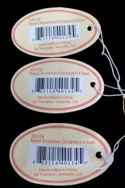 Lot of 3 Tii Snowman Resin Ornaments - Joy & Love Holiday Decor