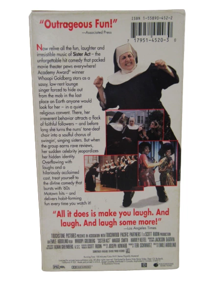 Sister Act VHS Cassette Tape Touchstone Home Video Whoopi Goldberg 1992