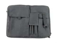 Black Handheld Tablet Bag Tech One Handle Zip Closure Pockets Pens Pencils Work