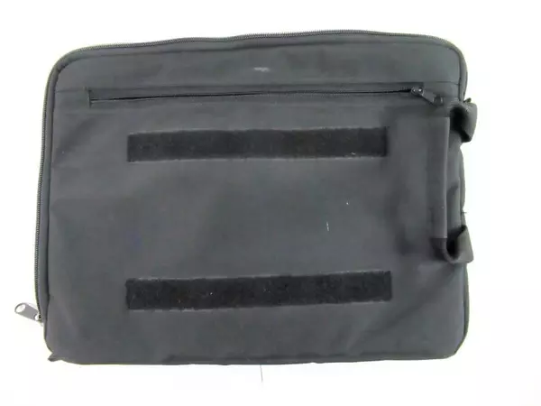 Black Handheld Tablet Bag Tech One Handle Zip Closure Pockets Pens Pencils Work