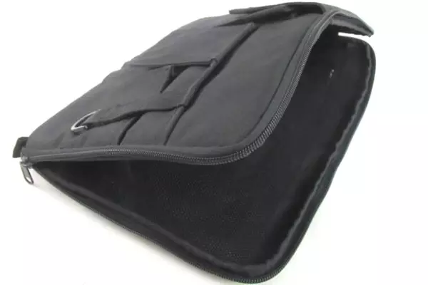 Black Handheld Tablet Bag Tech One Handle Zip Closure Pockets Pens Pencils Work