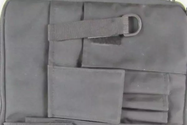 Black Handheld Tablet Bag Tech One Handle Zip Closure Pockets Pens Pencils Work