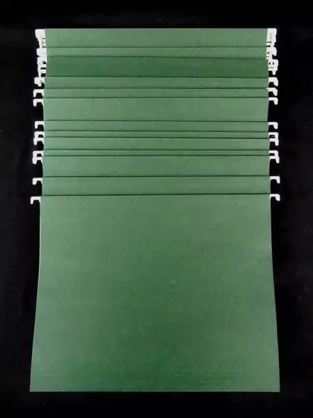 Standard Size Hanging File Folders Office Supplies Green Hook Storage Lot Of 25 
