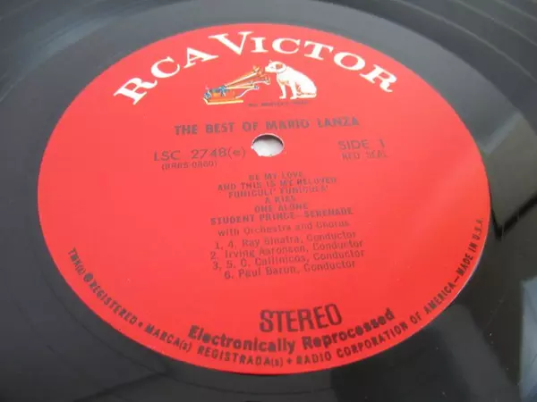 The Best Of Mario Lanza LSC-2748 Vintage Vinyl LP 1964 RCA Victor Pre-owned