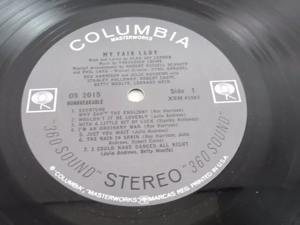 My Fair Lady 1959 Vinyl LP Record Rex Harrison Julie Andrews Columbia OS2015