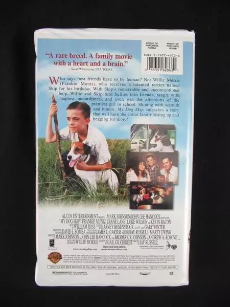My Dog Skip VHS 1999 Warner Bros Family Film Kevin Bacon - Pre-owned