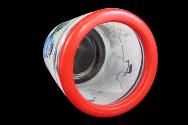 Frosted Glass Snowman Jar Red Plastic Lid Christmas Decor Kig Indonesia Vintage