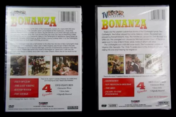 Lot of 2 Sealed Bonanza DVD Classics - 8 Episodes, Platinum Disk 2003