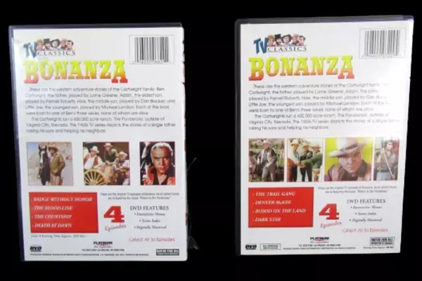Lot of 2 Bonanza Western DVDs - 4 Episodes Each, Good Condition, 2003