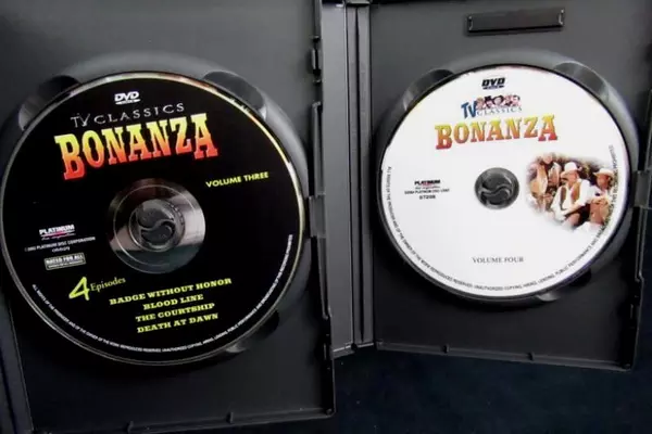 Lot of 2 Bonanza Western DVDs - 4 Episodes Each, Good Condition, 2003