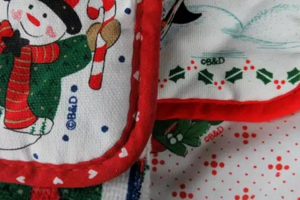 Vintage B&D Christmas Linens Set - Snowmen & Penguin Towels/Potholders Lot