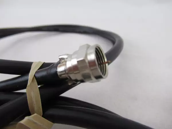 Lot of 4 RG6 TV Cable Cords & Connectors for Internet/Satellite Use