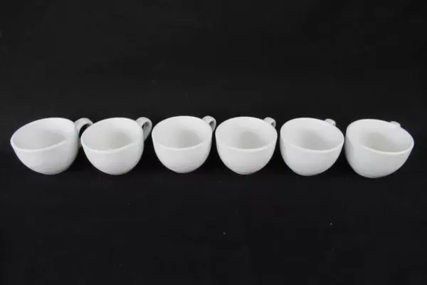 World Tableware White Espresso Cups BW 1154 Basic Round Handle Lot Of 6 