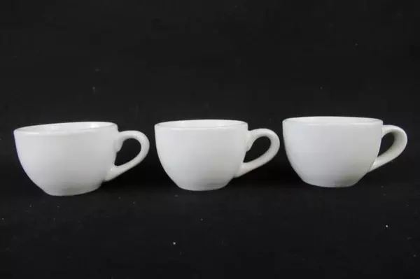 World Tableware White Espresso Cups BW 1154 Basic Round Handle Lot Of 6 