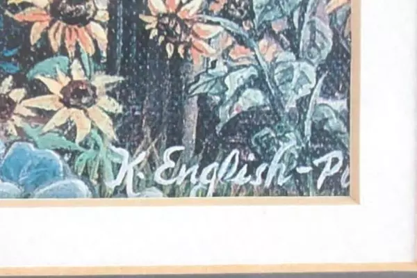 Framed Sweetwater Farm Signed Art Print by K. English Folk Country 24.5" x 18.5"