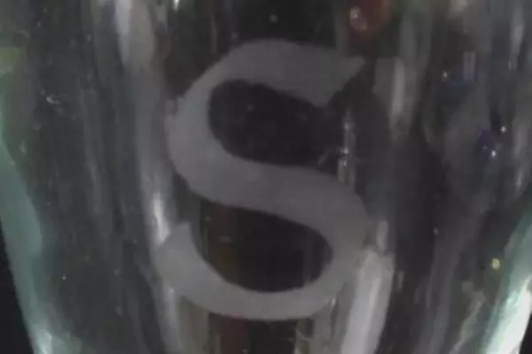 Set of 2 Etched Clear Glass Champagne Flutes with Octagon Stem Letter S