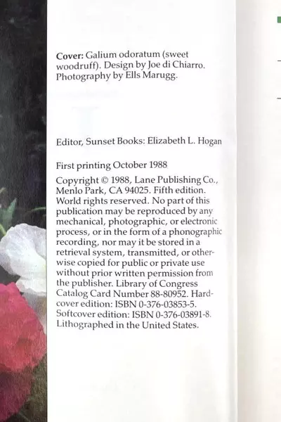 Sunset Western Garden Book Hardcover 1988 Gardening Guide by Lane Publishing