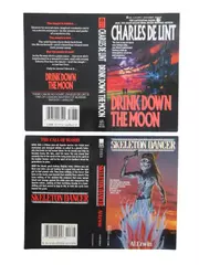 Lot Of 2 Vtg Jim Warren Illustrated Book Covers Drink Down Moon Skeleton Dancer